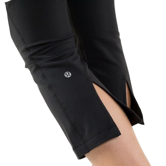 LULULEMON BLACK GATHER & CROW CROPS SIZE 8 - Picture 3 of 7